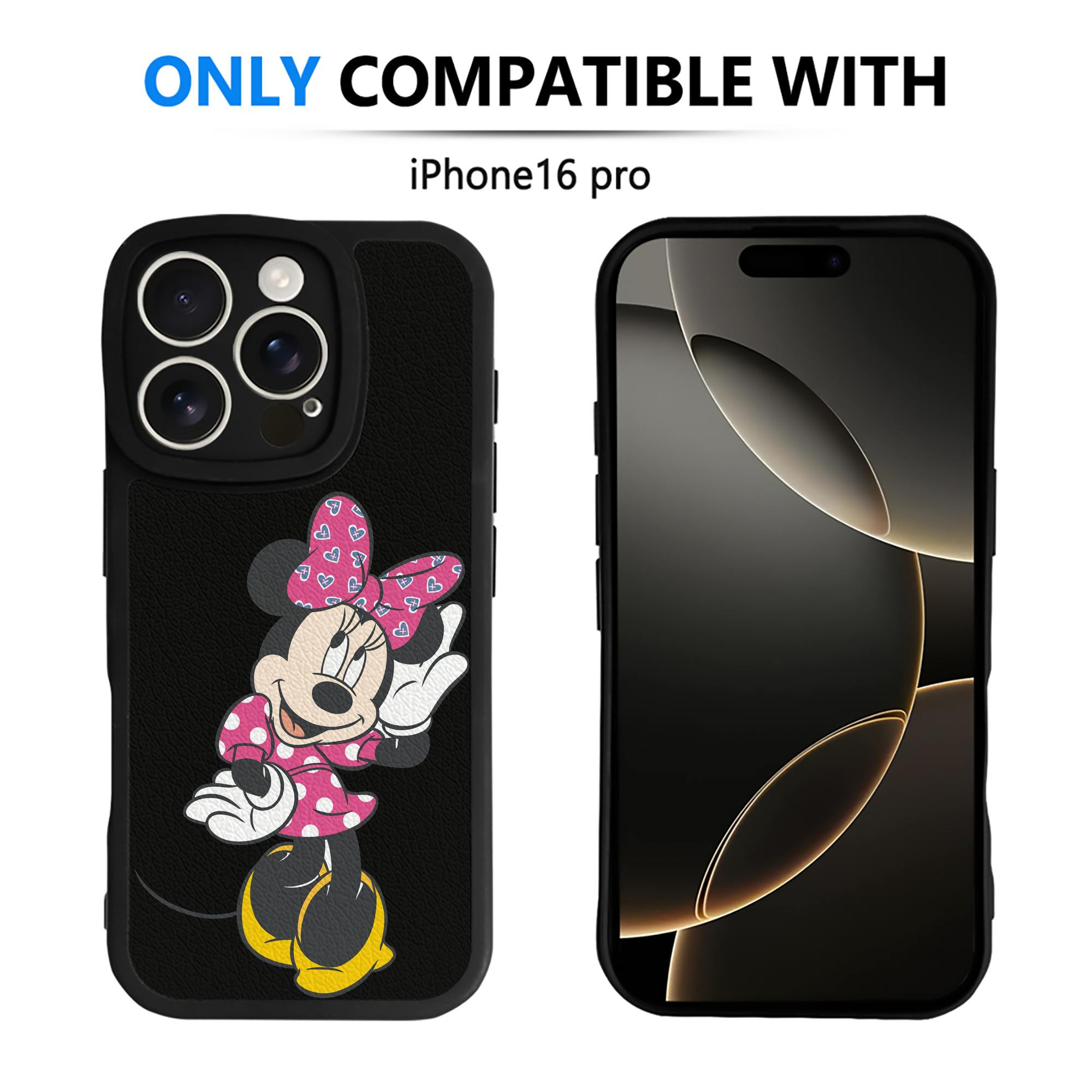 （画像用） ミッキーマウス Mickey Mouse 【iPhone 16シリーズ対応】シリコンスマホケース（レザー調） 材質：シリコン